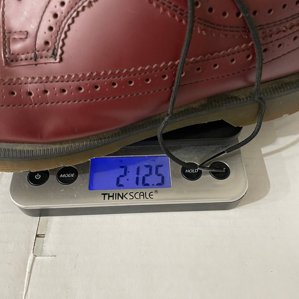Dr Martens 3989 Cherry Red Leather Wingtip Brogue Shoes Mens 11 Womens 12 - Picture 11 of 11